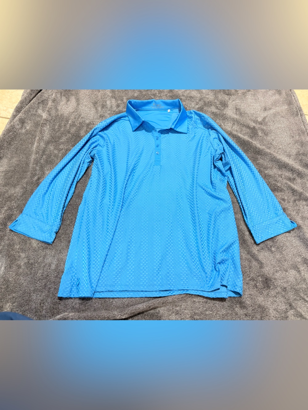 Men's Performance Blue Long-Sleeve Polo